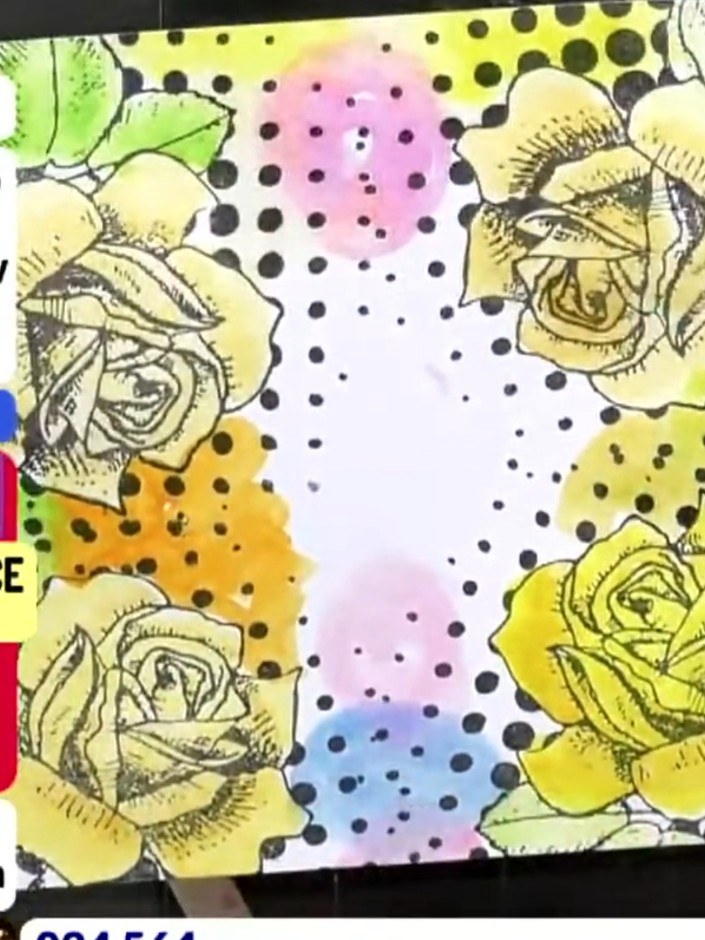 Step 6: Step back and assess the balance of colour across the entire background. Check that the watercolour washes are
