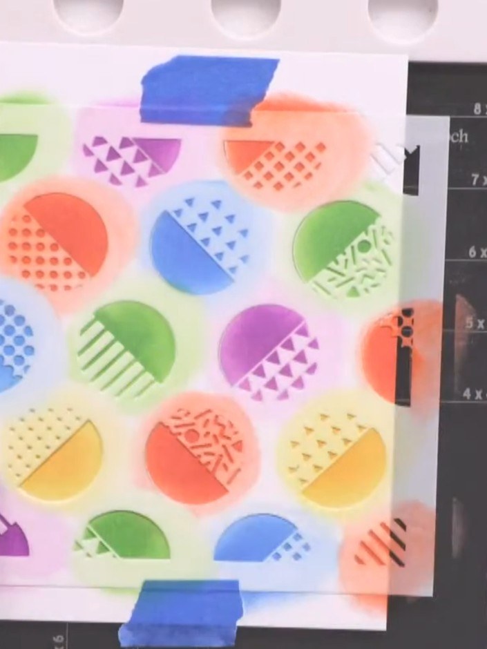 Step 4: Replace the lids on your ink pads to prevent them from drying out. Set the completed stencilled card aside whi