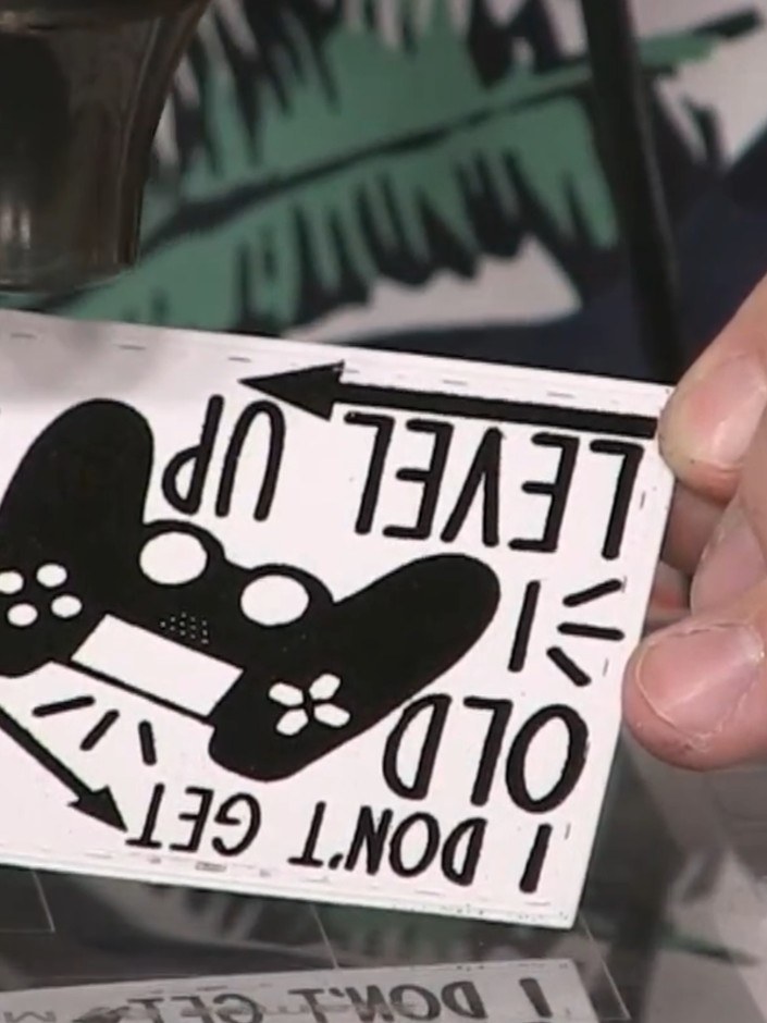 Step 16: Apply foam pads to the back of the sentiment stamp and adhere it to the top of the card. The sentiment reads '