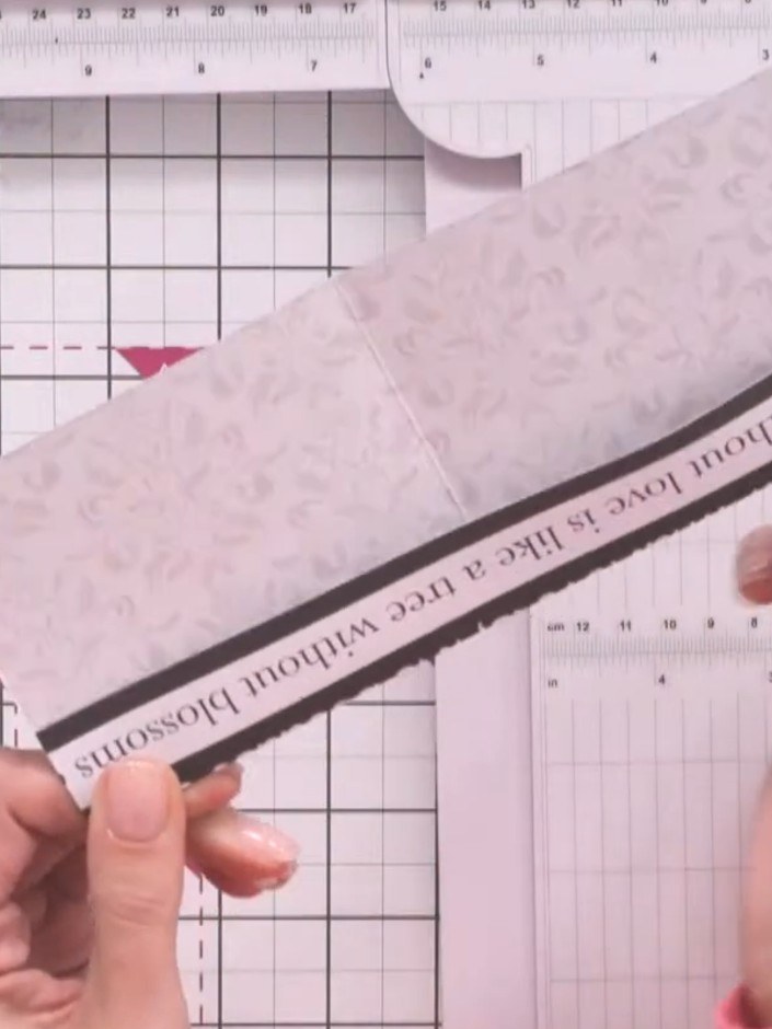 Step 2: Score the card in half at 4 inches using a scoreboard to create a centre fold.