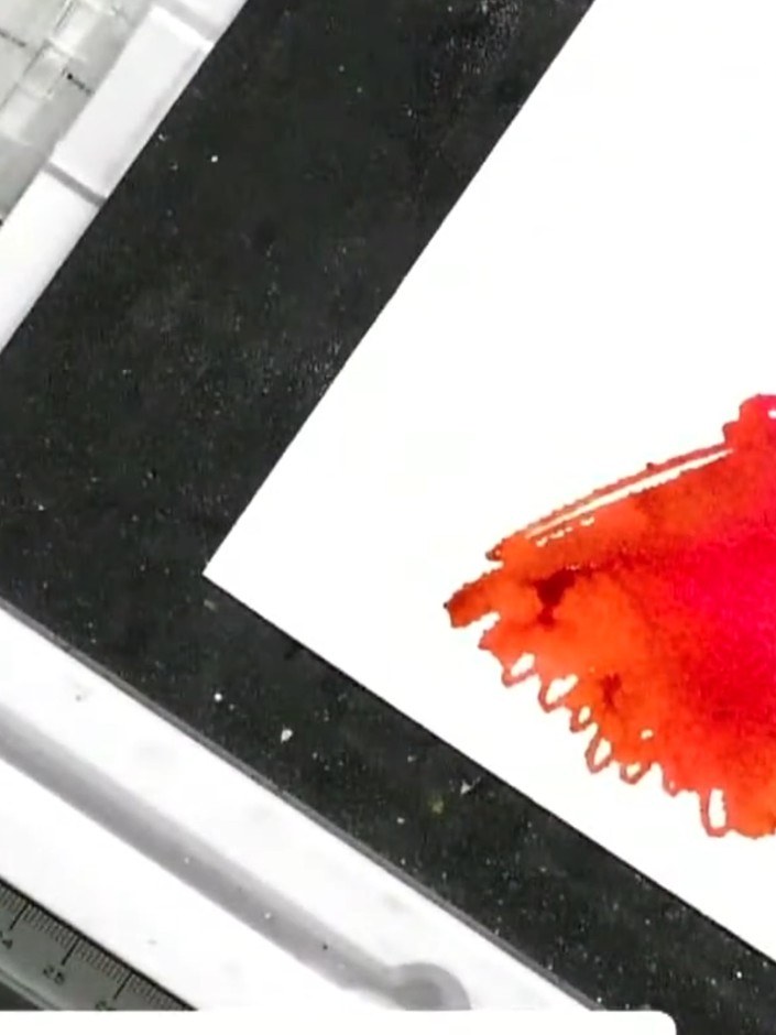 Step 6: Press the stamp firmly onto your white card panel and carefully lift it away to reveal the watercolour bird im