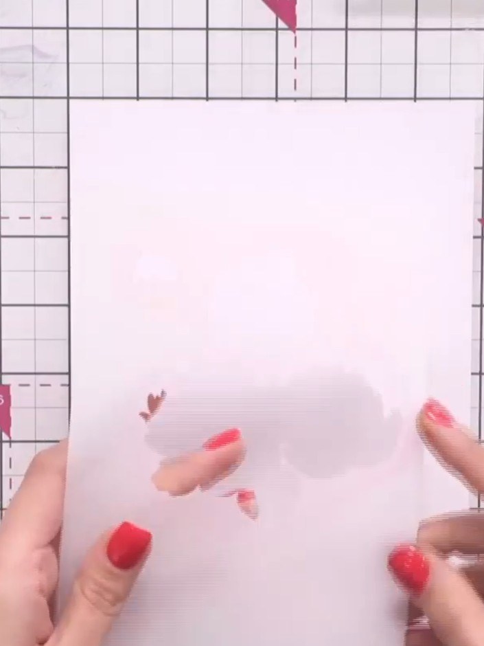 Step 1: Take the first numbered stencil from your Quattro-D Peonies set and position it on your white cardstock. Align