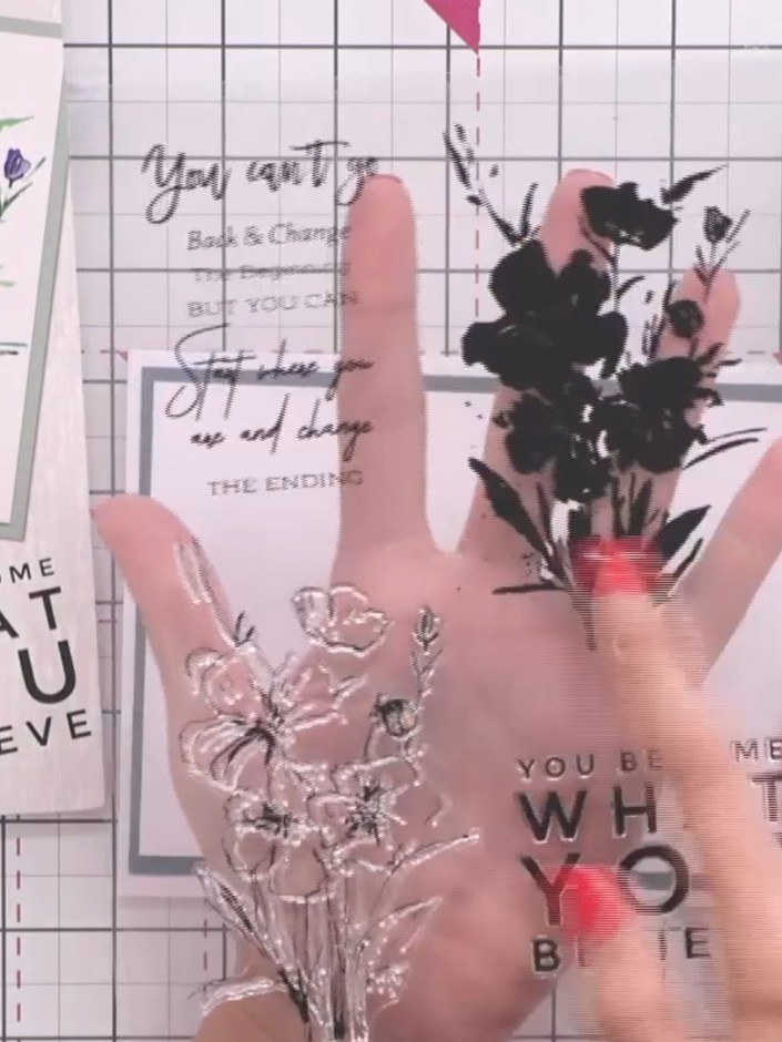 Step 1: Place the solid floral stamp from the What You Believe collection onto your acrylic block, ensuring it adheres