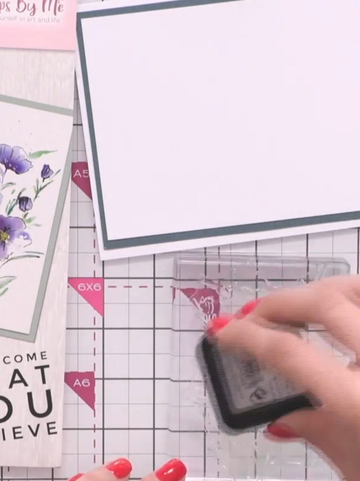 Step 5: Using dark green ink, add touches to the leaves on your stamped image to create contrast with the lighter gree