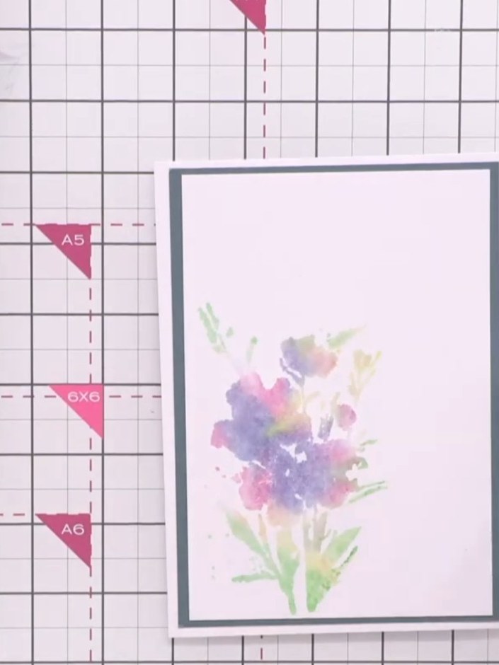 Watercolour Lamination Stamp Card - the finished project