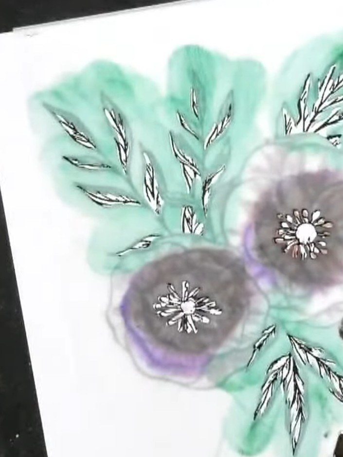 Passo 7: Add embellishments such as sparkle or glitter to enhance your finished card if desired. You can also add addit