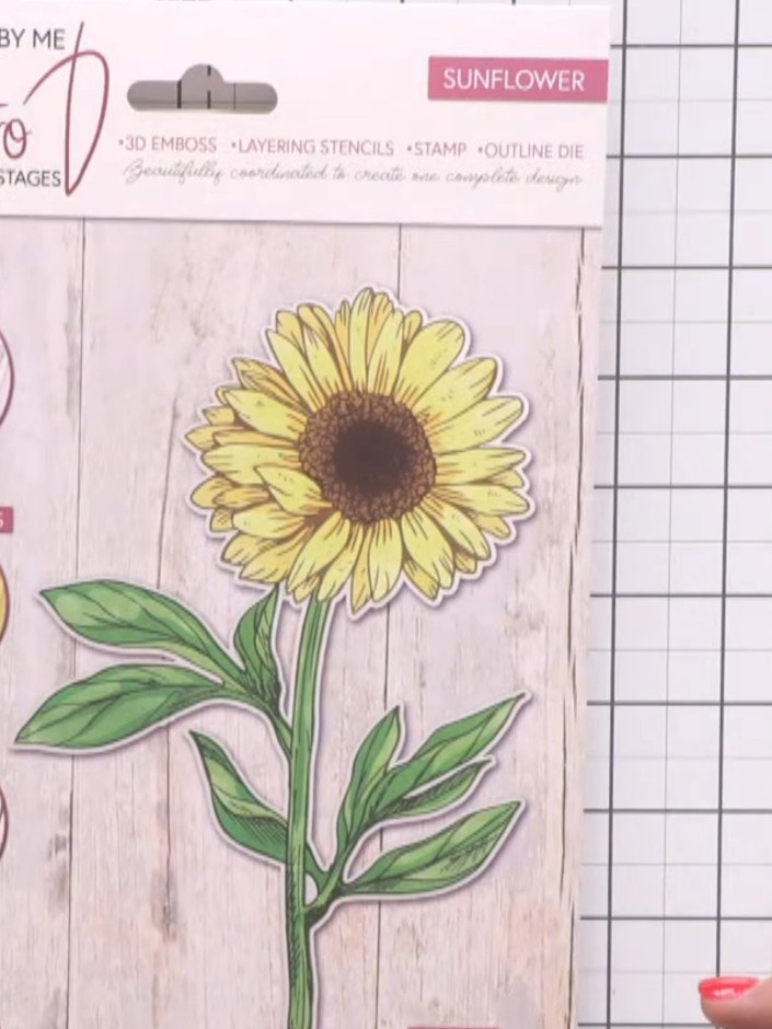 Biglietto con ortensie e Quattro D Sunflower - il progetto finito