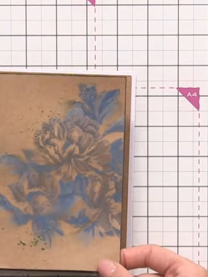 Vintage Layered Bouquet Card with Stencils - the finished project