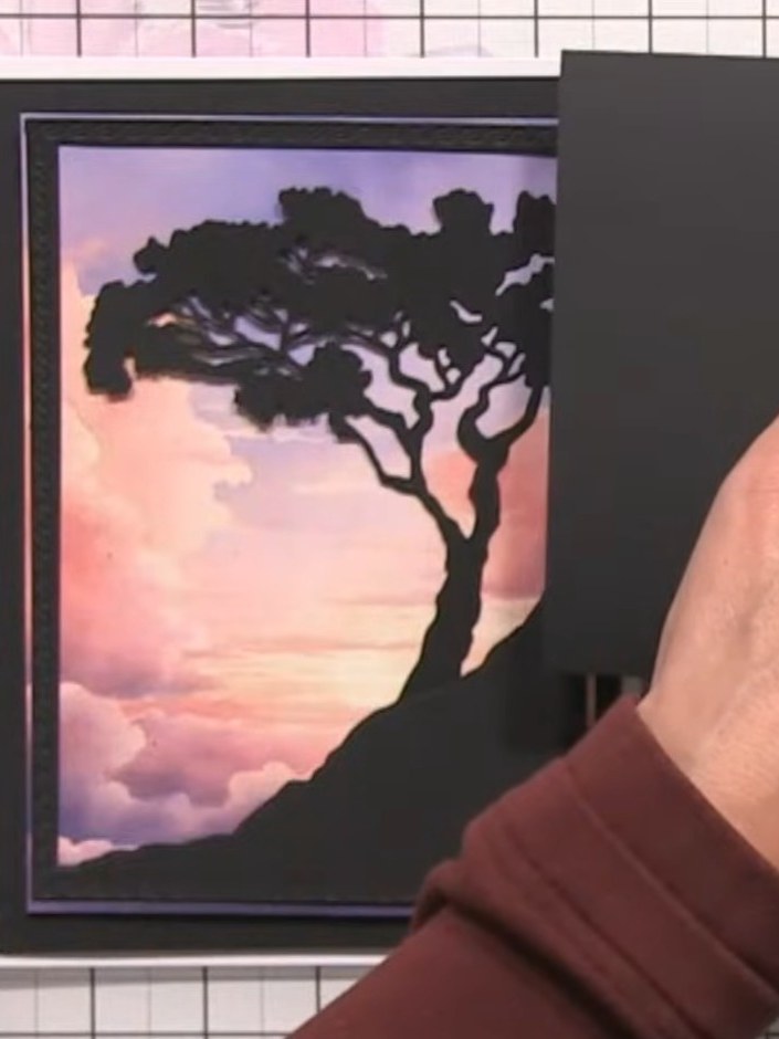 Step 2: Select an ombre paper from the We Can Dream collection. Position it as your background layer on your card base