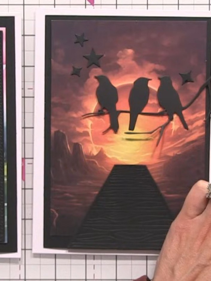Step 7: Add die-cut clouds and stars to your card in strategic positions. Position a cloud element to the right of the