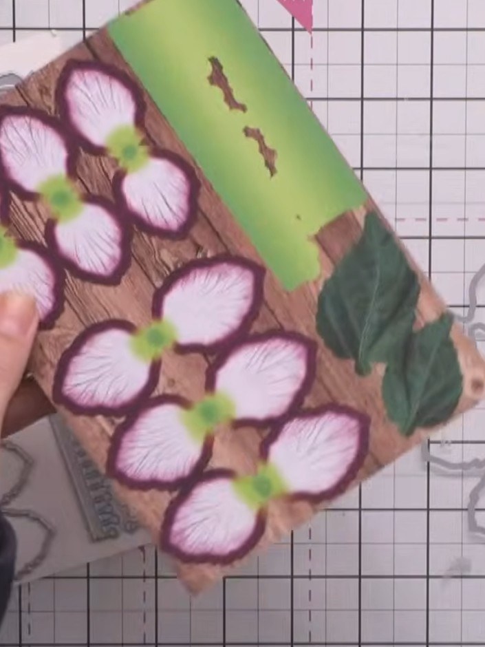 Step 1: Select a coloured paper from the hellebore collection. Note that the papers feature pre-printed shading and ve