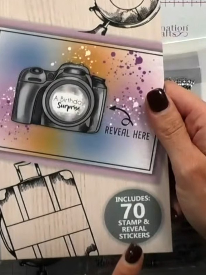 Step 7: Press down firmly on all the scratch-off stickers to ensure they are securely adhered to the card. This allows