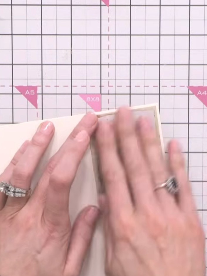 Step 10: Glue a coordinating paper element to the inside of the card to create a finished interior. This completes your