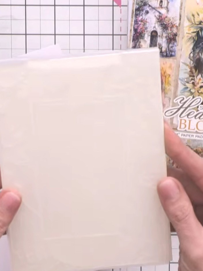 Step 2: Run the cream card through the embossing folder using the clear plates on your die-cutting machine to create t