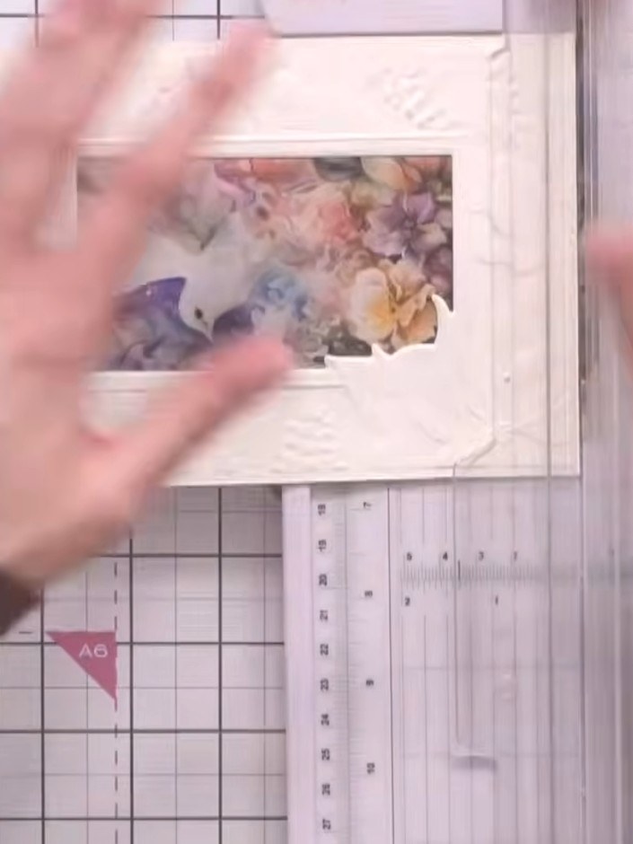 Step 4: Carefully fussy-cut around the floral elements from the Heavenly Blooms paper using scissors, preserving all t