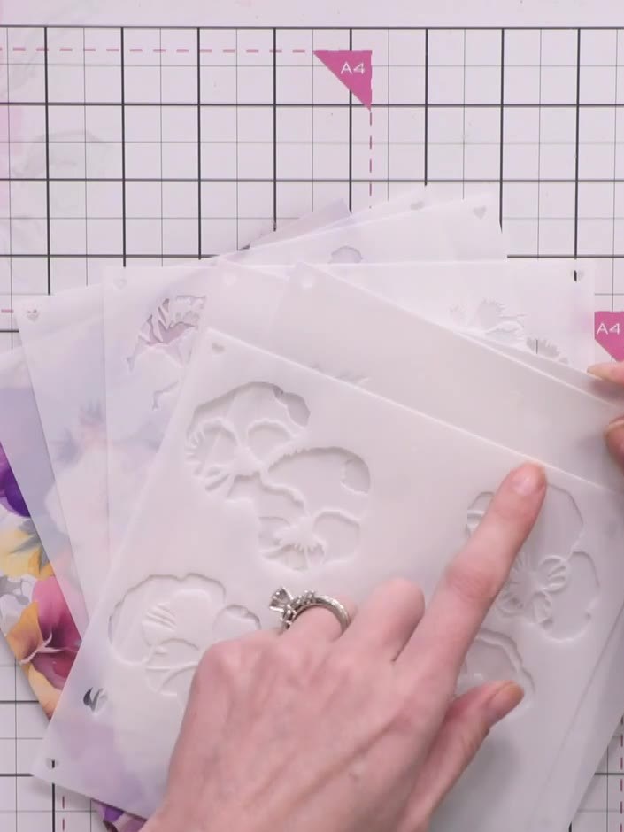Step 1: Line up your first stencil (number one) with the edge of your card, ensuring you can see the etched number cle