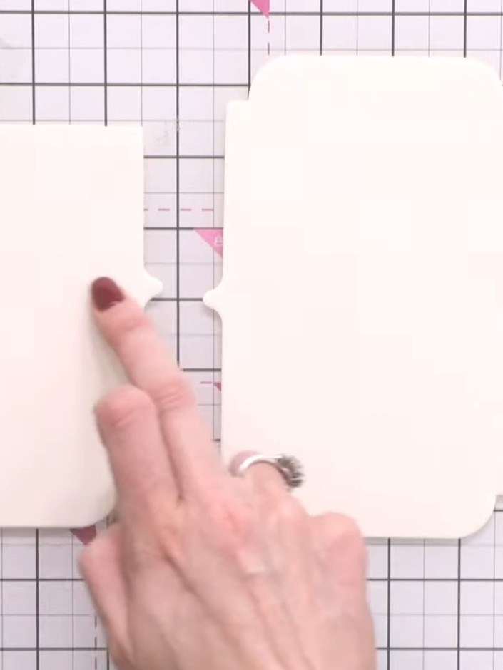 Step 6: Score a horizontal line across the complete card shape just above the embossed ridges to create the easel hing