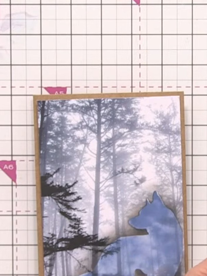 Stencil and Mask Wolf Card with Ink Blending - the finished project