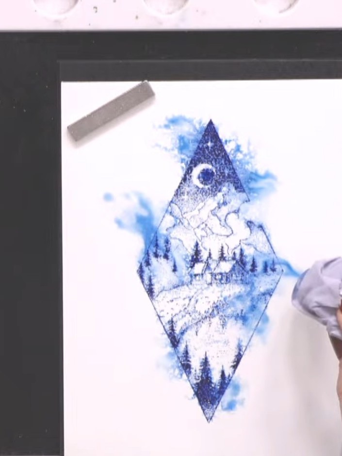 Step 5: Use a piece of tissue to gently mop up any puddles of water or ink on the stamped image. This will help speed 