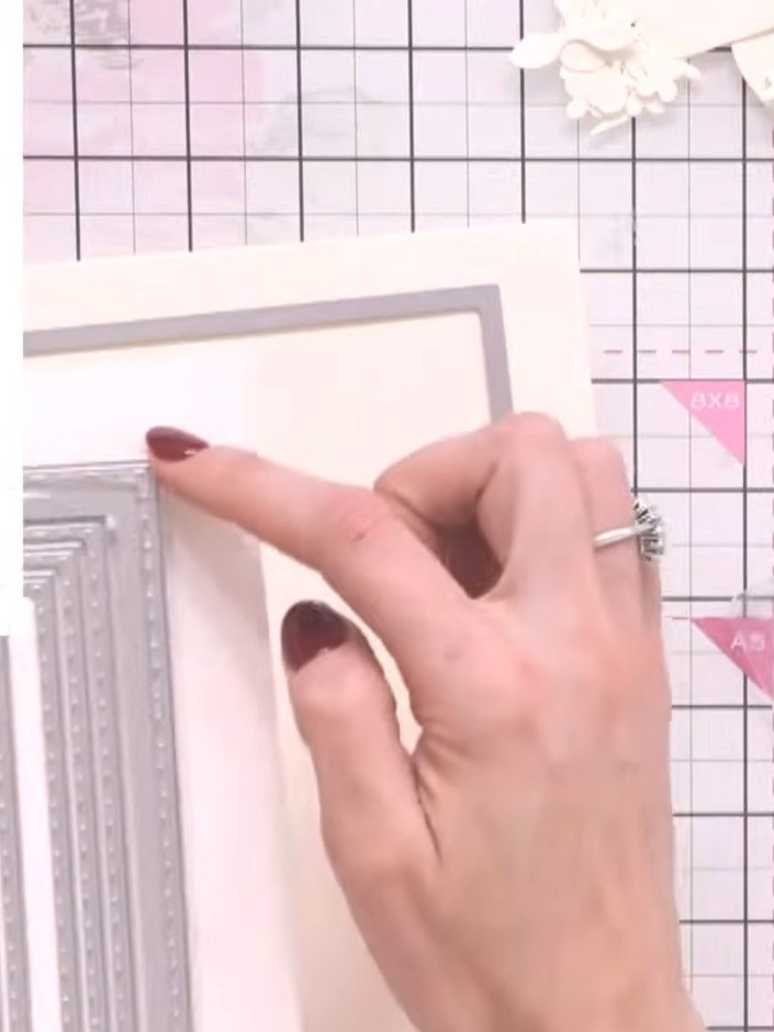Step 3: Select a patterned paper from the Summer Sanctuary collection and die-cut using the Stitch Rectangle waste-fre