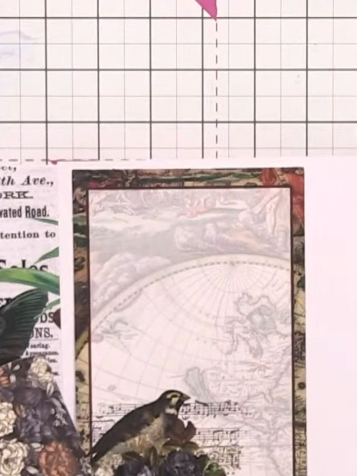Step 7: Glue decorative bird and nature toppers onto your album pages in your chosen positions. Use the floral and but