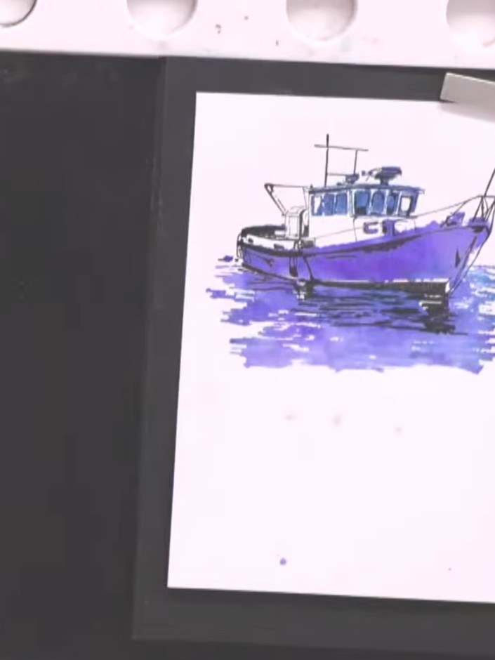 New Horizons Fischerboot Layering-Karte - the finished project