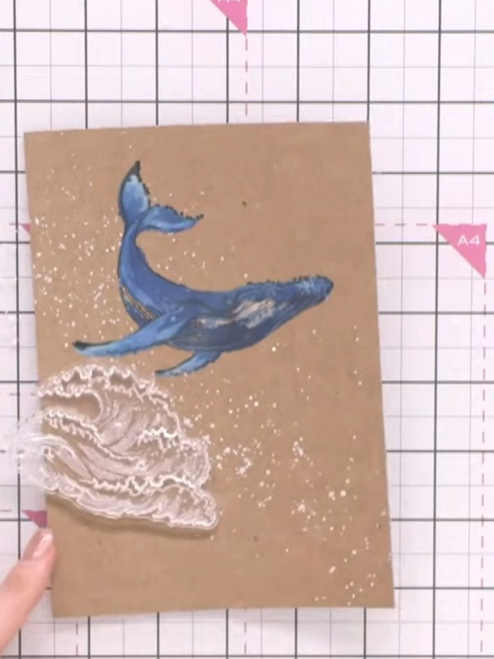 Make a Splash Wal Layering-Karte mit weißer Grundschicht - the finished project