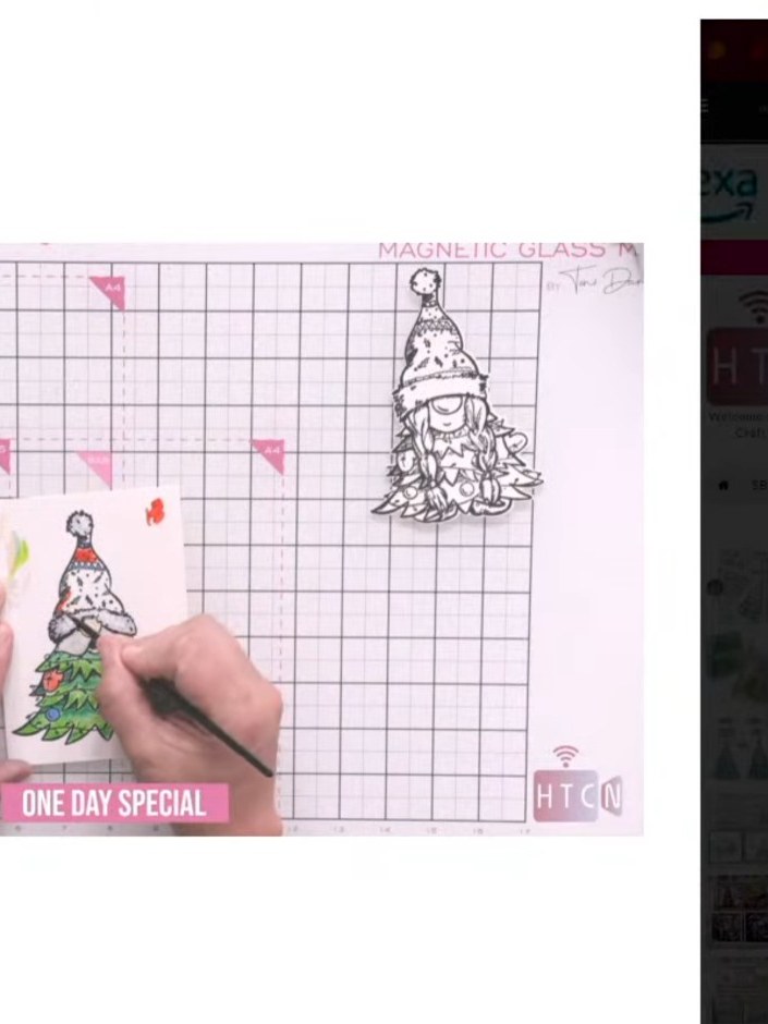 Step 7: Use a white crayon to add colour to the gnome's cheeks and create small circles to enhance the design details.