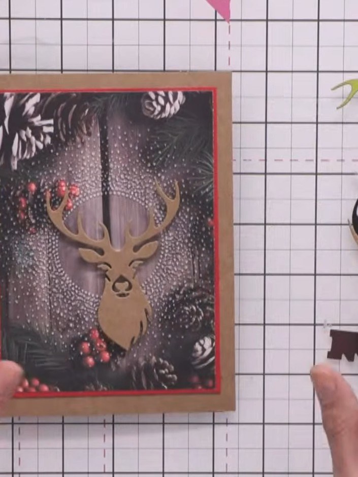 Snow-Burst-Prägefolder-Karte mit rotem Rand - the finished project