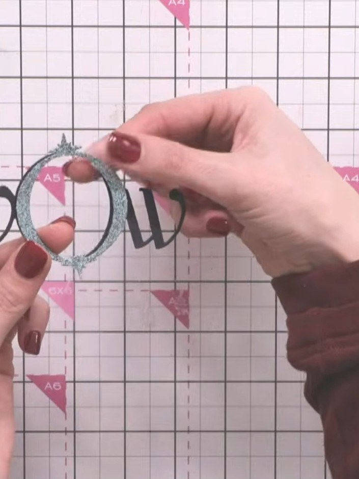 Step 1: Die-cut all nine sizes from the stitch oval die set using your chosen cardstock. This will create a nested set