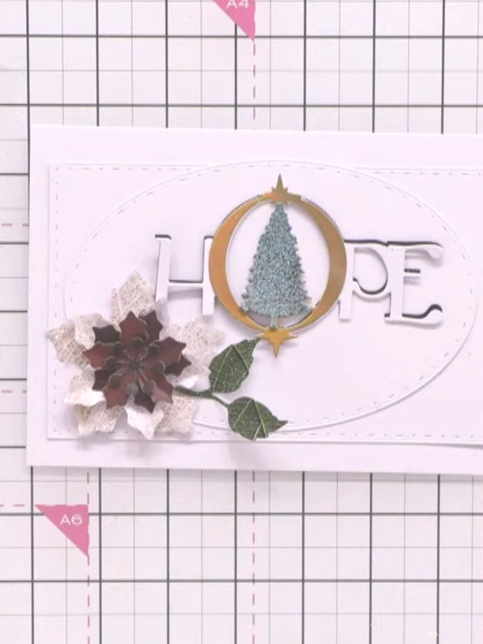 Nesting Oval Frame Card - the finished project