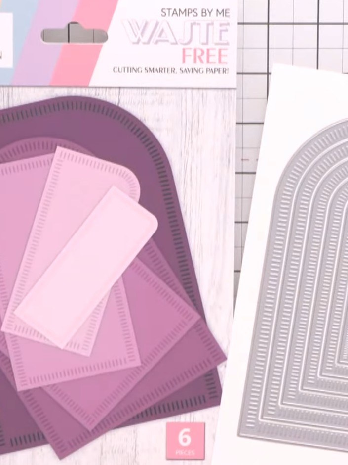 Step 2: Secure the nesting dies to your card using low-tack tape, ensuring they remain connected during cutting. Posit