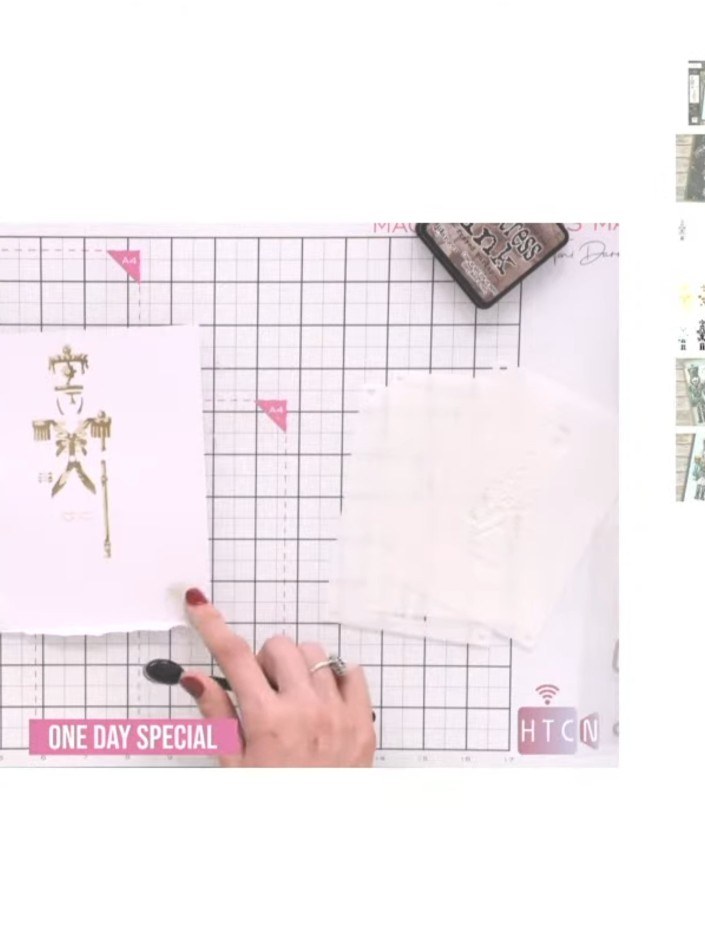 Step 4: Use stencil number four and press darker ink through the design to build depth and variation in the chestnut t