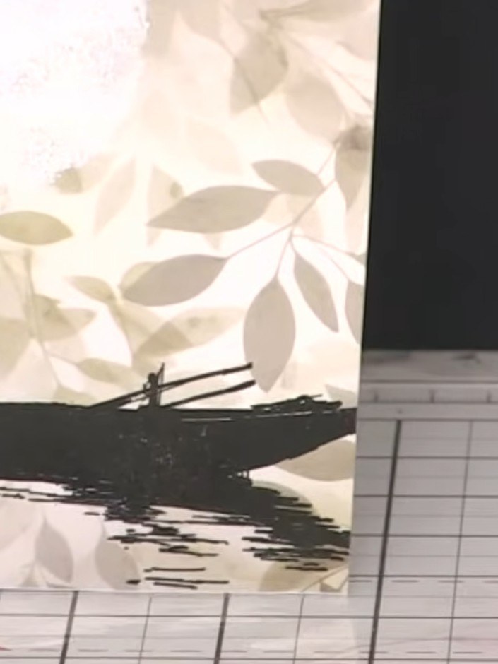 Step 8: Using a blending brush and black ink, add edge colouring around all the edges of the card for definition. Work