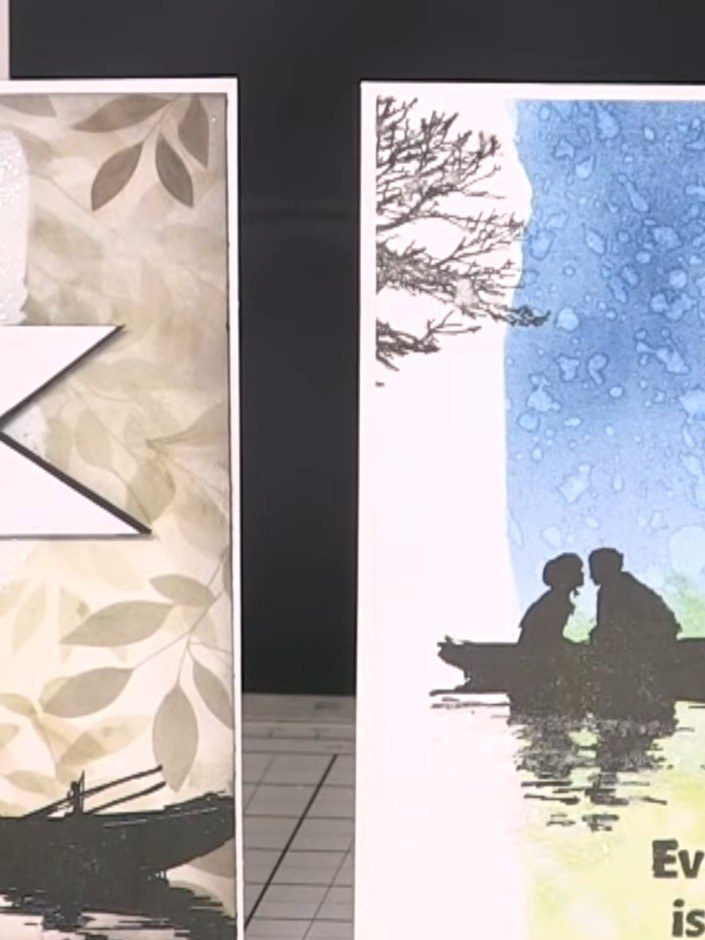 Karte mit Boot, Pärchen, Spruch-Banner und Vignette - the finished project