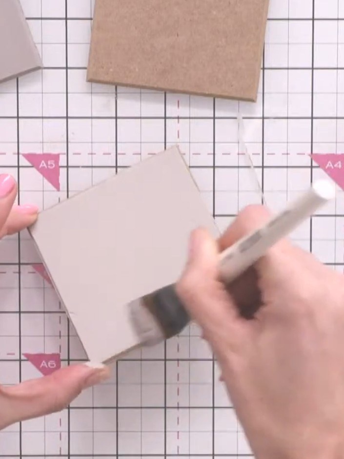 Step 3: Using a soft brush, apply the base paint colour to the MDF coaster with cross-hatching strokes to ensure even 