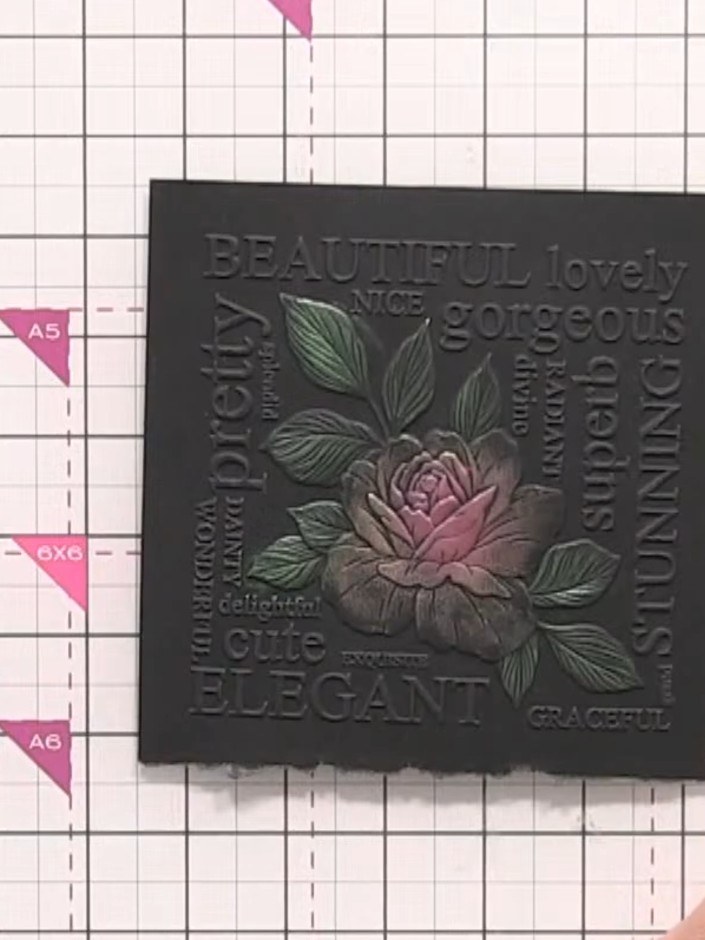 Step 8: Step back and admire your finished embossed card with its beautiful multi-coloured metallic finish created by 