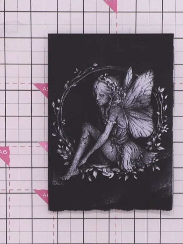 Step 8: Allow the white embossing ink to dry completely before using or displaying your card. The finished piece shows