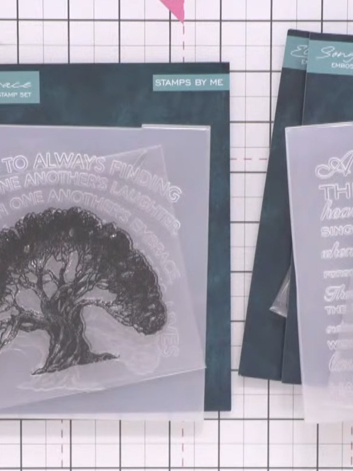 Embossed Tree Card with Black and White Ink Technique - the finished project