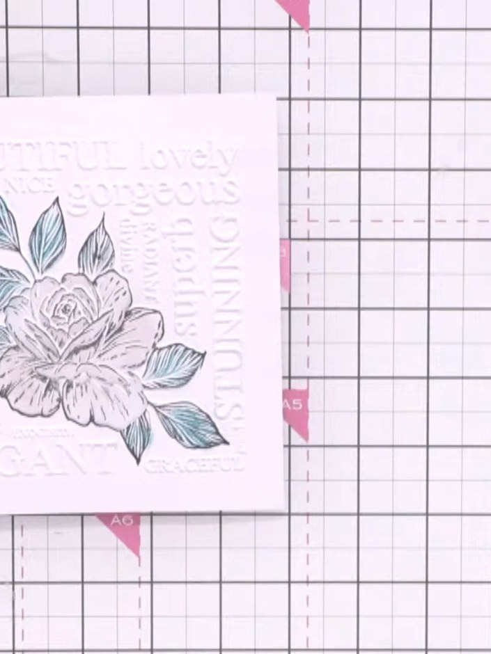 Embossed Rose Card with Wax Highlight - the finished project