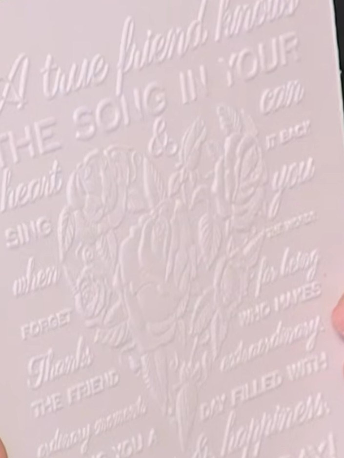 Embossed Heart Card with Pigment Ink Blending - the finished project