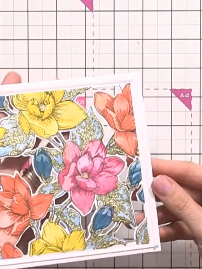 Magnolia Garden Quattrad Layering-Karte - the finished project