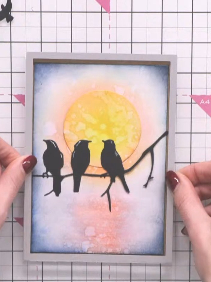 Moonlit Skies Sunset and Moon Card - the finished project