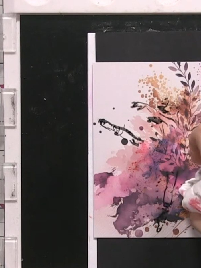 Step 6: Use a tissue to gently dab and mop up any excess water or puddles from the watercoloured design to prevent unw