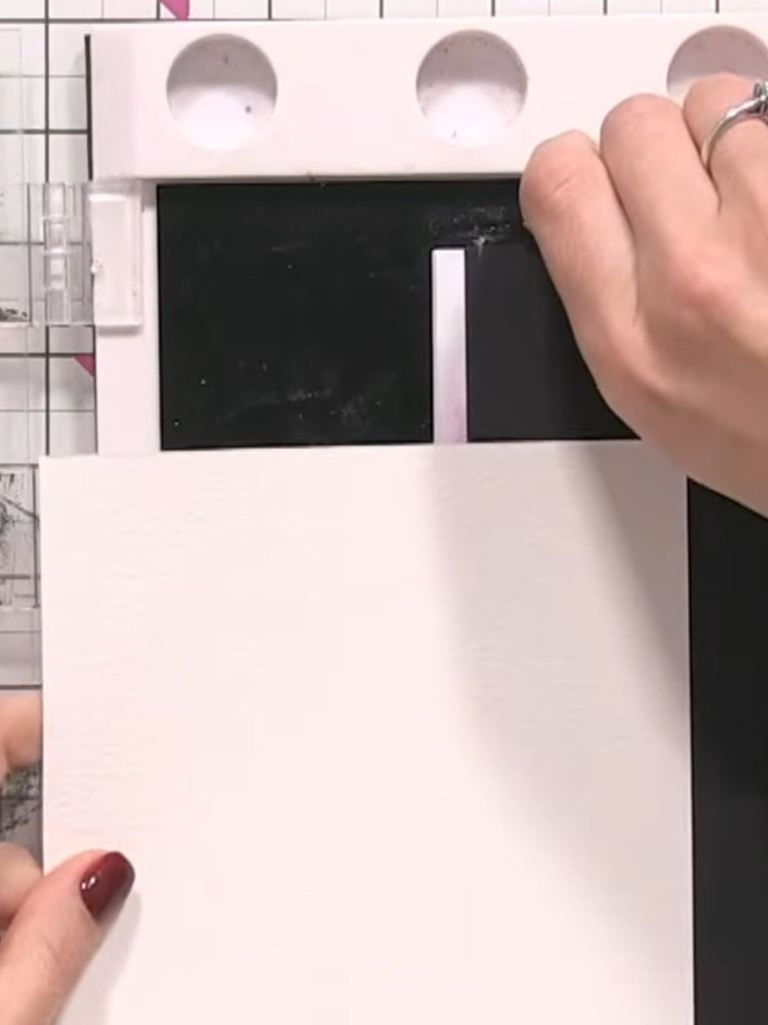 Step 1: Cut your white watercolour card stock to approximately half of a full sheet to create a manageable working siz