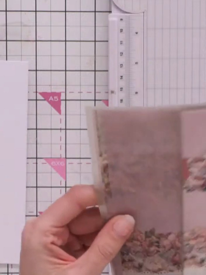 Step 1: Select a piece of vellum that is approximately the same size as your card base and place it on your craft mat.