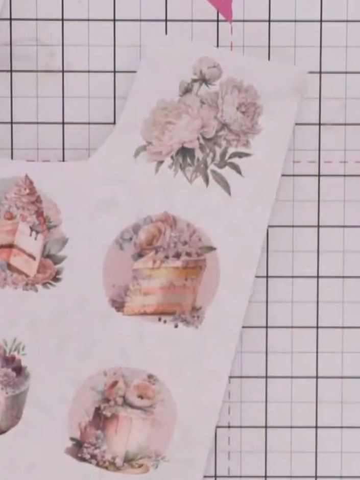 Step 6: Fussy cut a decorative image element from the paper collection. Move the card rather than the scissors for smo