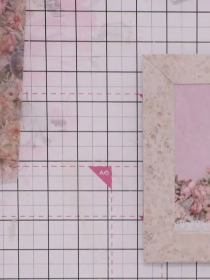 Step 1: Cut a panel measuring 1.5 inches in height from coordinating patterned paper. Position the panel across the bo