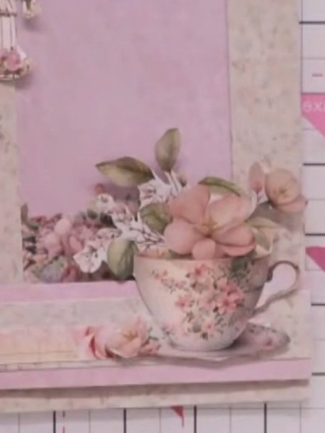 Decorative Tiered Panel Card with Teacup - the finished project