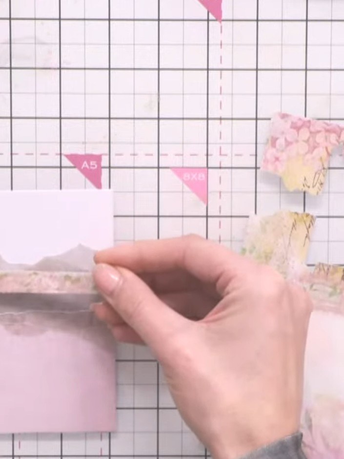 Step 6: Cut a panel from thicker paper and position it near the top of the card to conceal any visible tape from the v